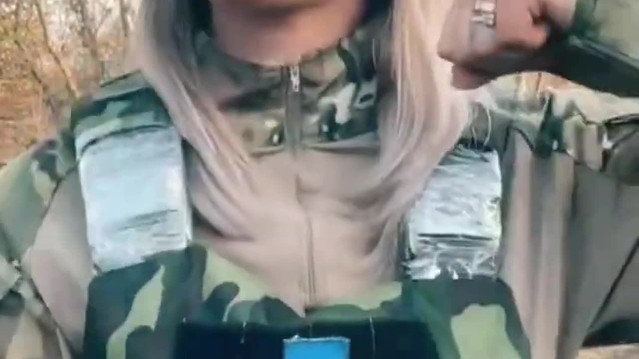 Female Ukrainian soldier singing