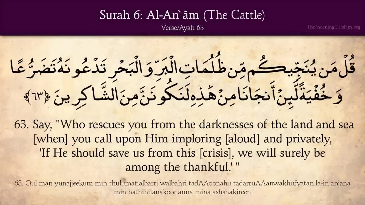 Quran: 6. Surat Al-An'am (The Cattle): Arabic and English translation HD