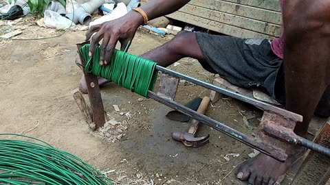 How to make a chain link fence | Handmade PVC coated chain link fencing DIY