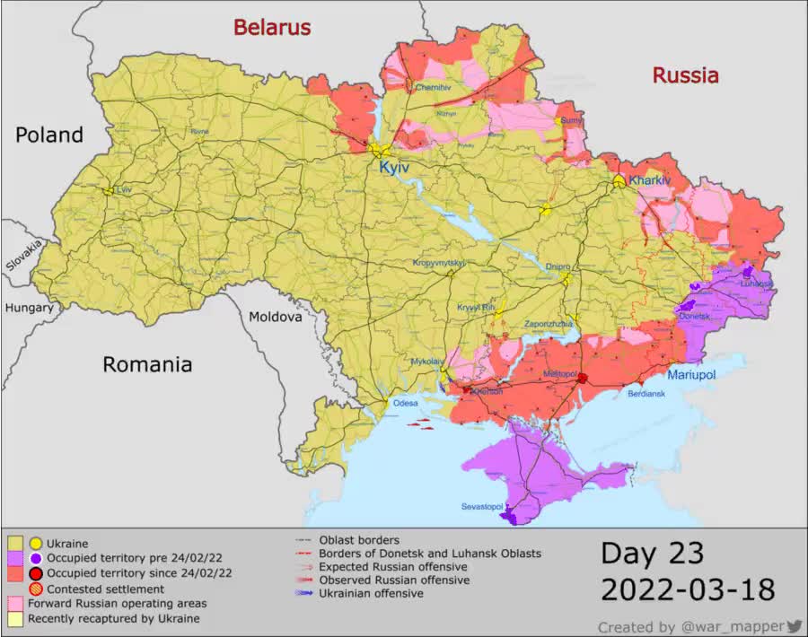 Ukraine war evolution