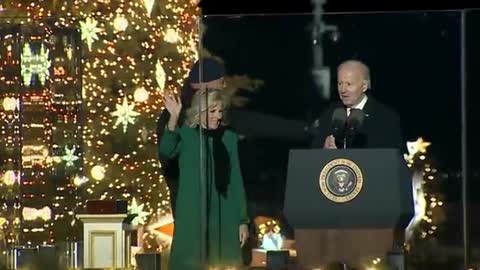 Biden wanders off with the microphone.