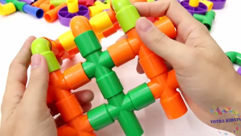 FUNTOK Building Blocks Water Pipe with Wheels 72 pcs