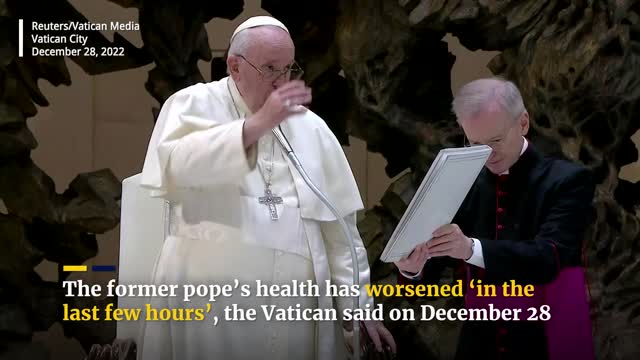 Pope Francis urges prayers for ‘very sick’ former pope Benedict