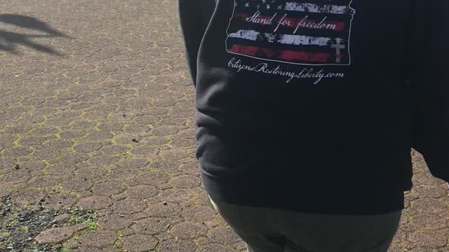 Picking up trash before Flag Wave 2/5/2022