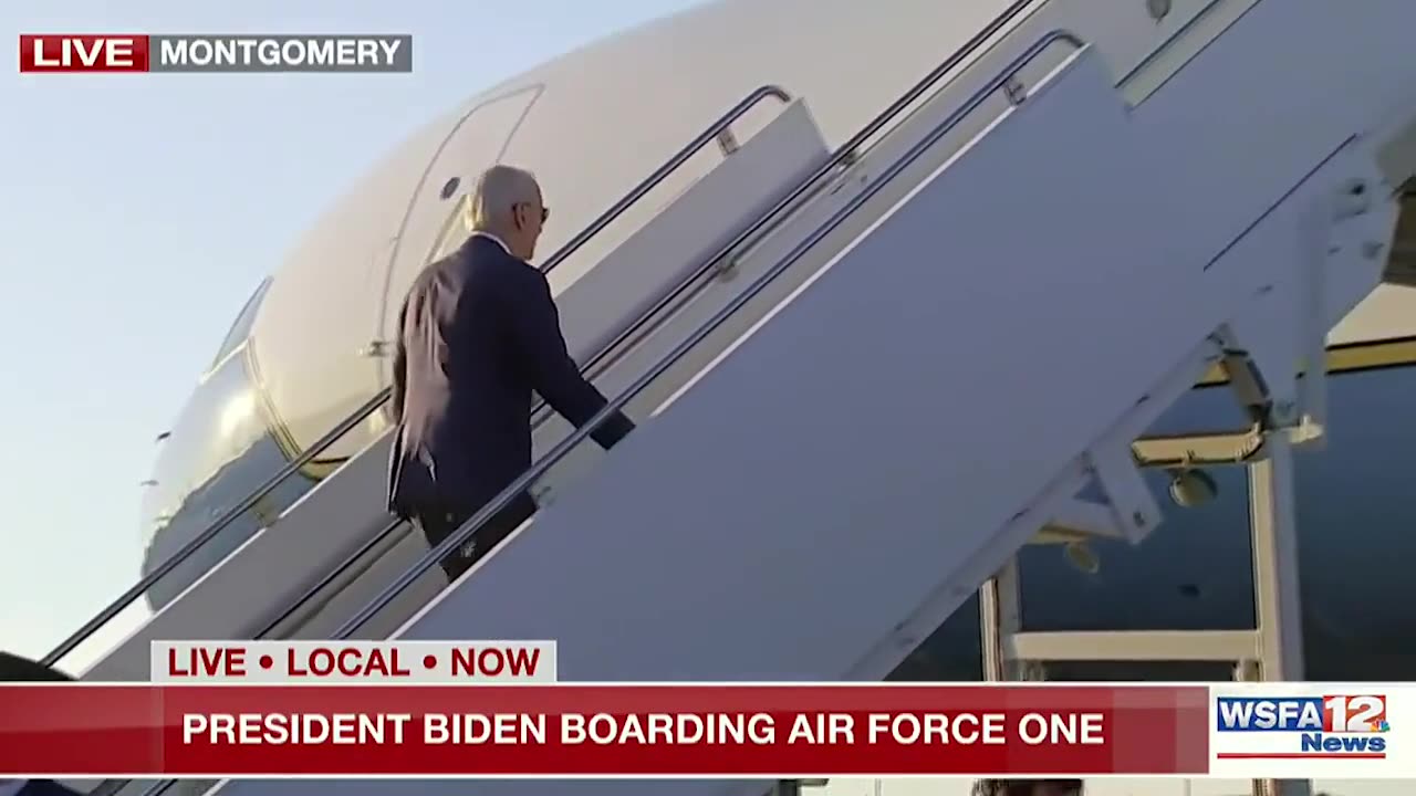 Biden Barely Avoids Falling Down the Stairs (VIDEO)