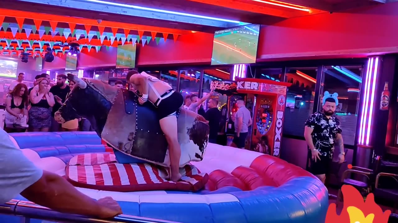 waoo! you need to watch this lady bull riding in August 4th 2023 in benidorm