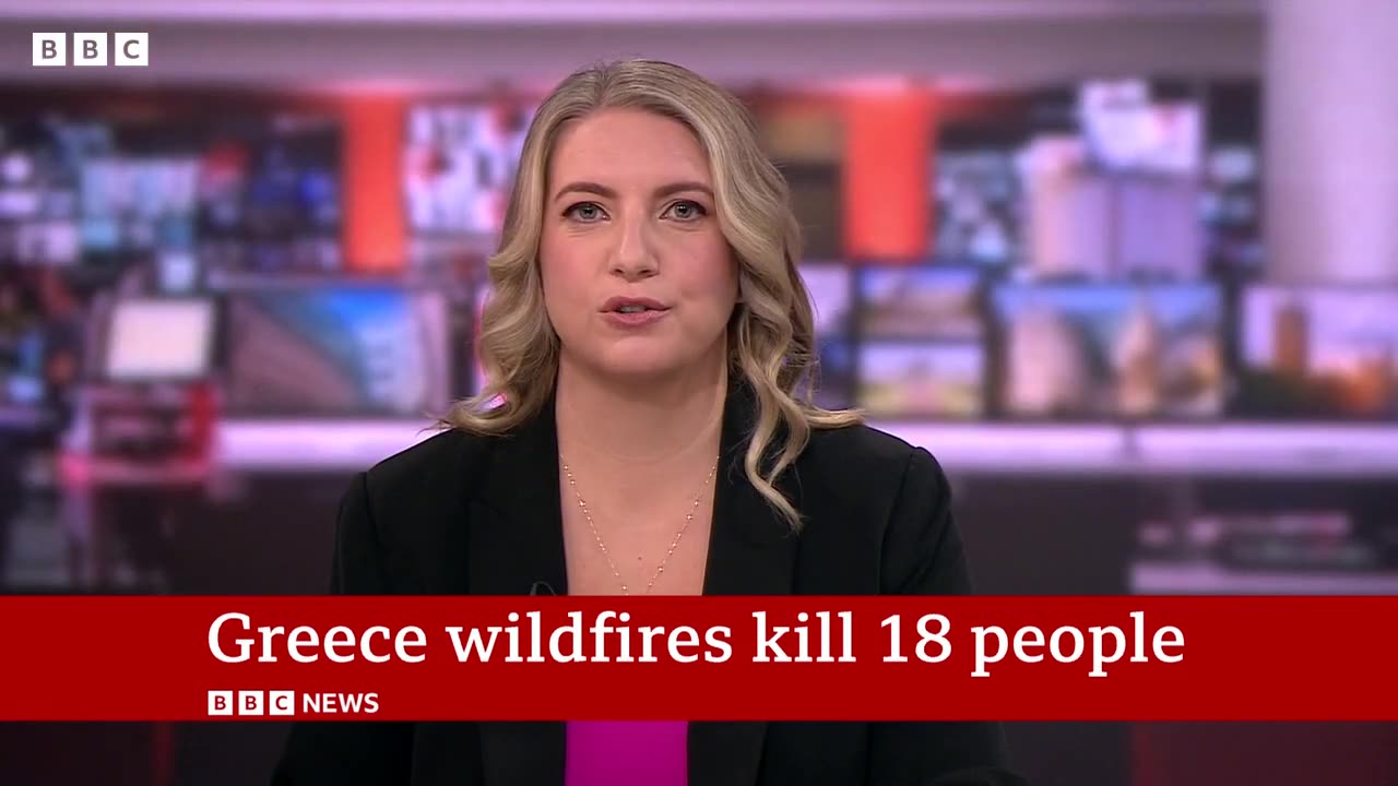 How fast are the Greece wildfires spreading in Avantas? - BBC News