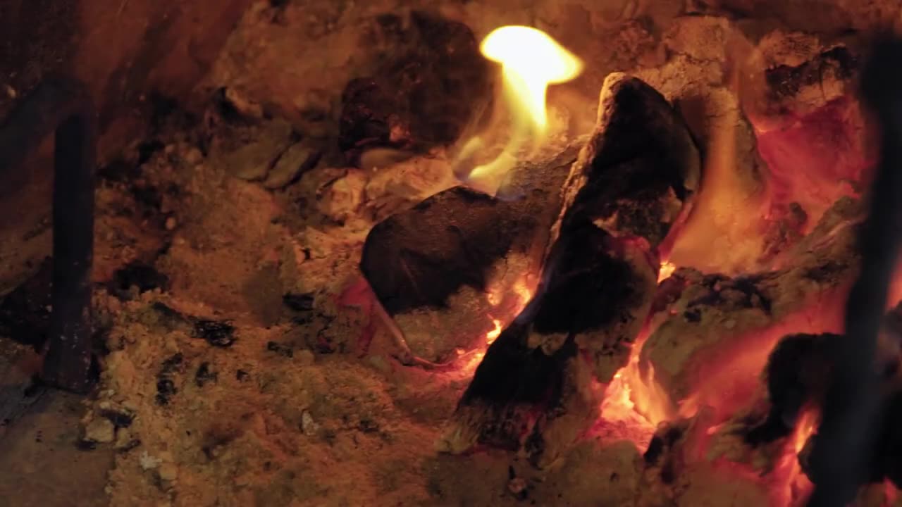 The Flame Of A Burning Firewood In A Fireplace Full HD - Free Stock Footage FREE STOCK FOOTAGE