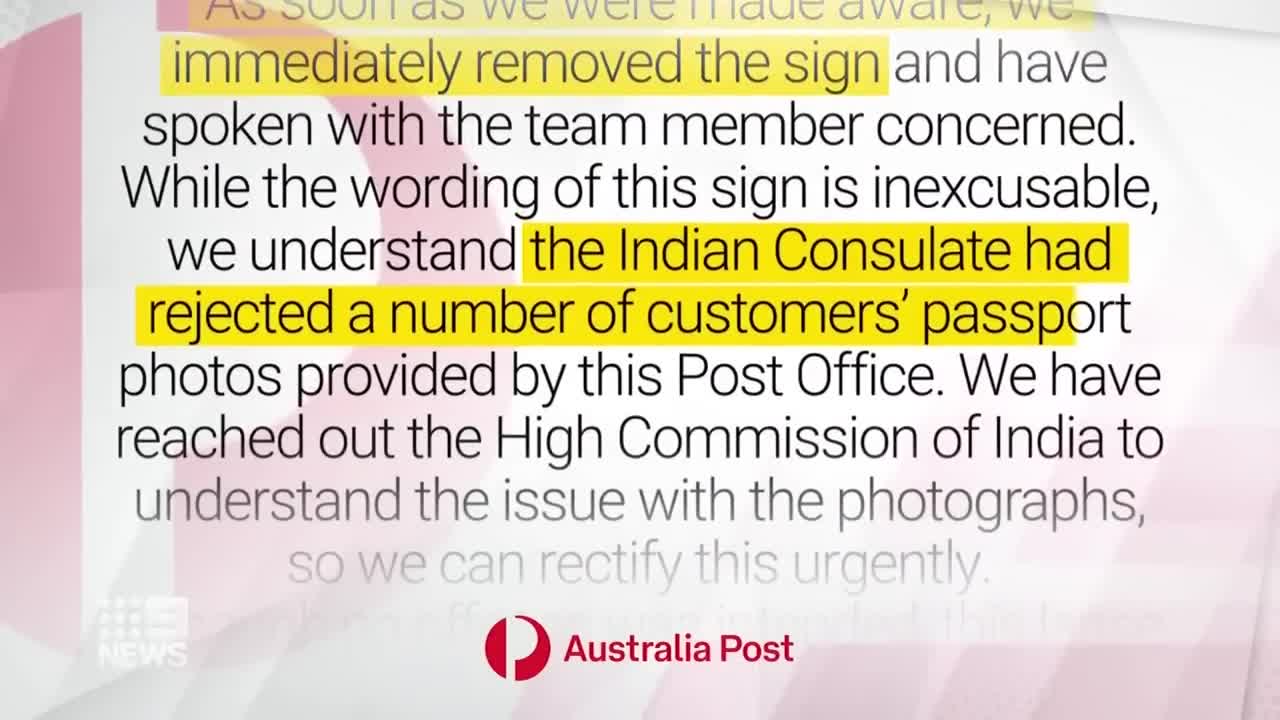 Australia Post slammed for unauthorised sign targeting Indian customers 9 News Australia