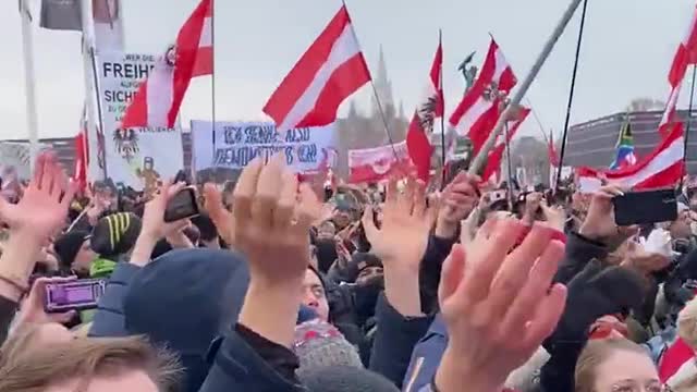 Austrians out protesting today against mandates