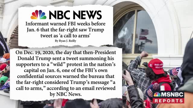 Informant Warned FBI Before Jan. 6 That Far-Right Saw Trump Tweet As 'Call To Arms'