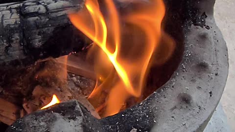 Village life and fire slowmo