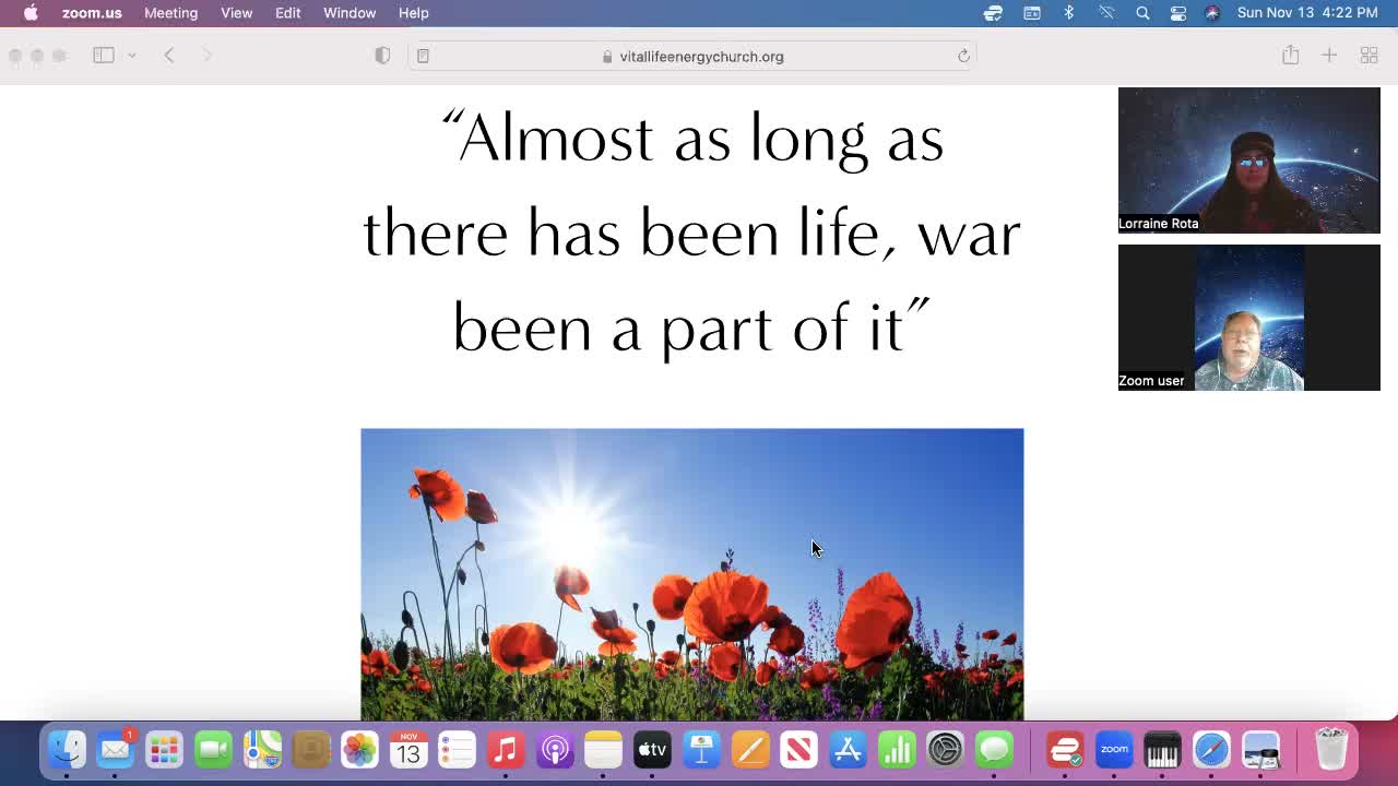 "Almost as long as there has been life, war has been a part of it"