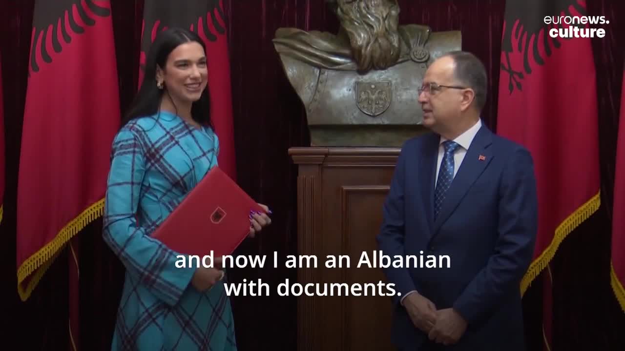 Pop singer Dua Lipa granted Albanian citizenship