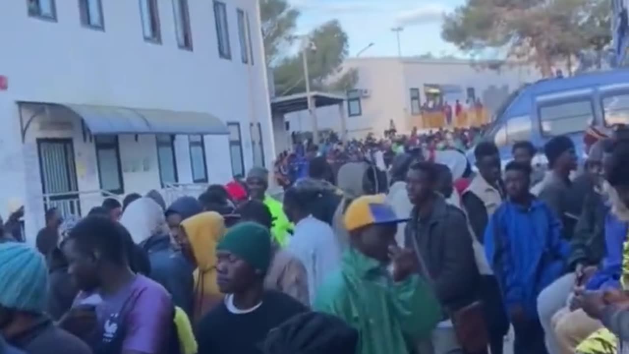 Italy, Lampedusa now. Look, they are only men!