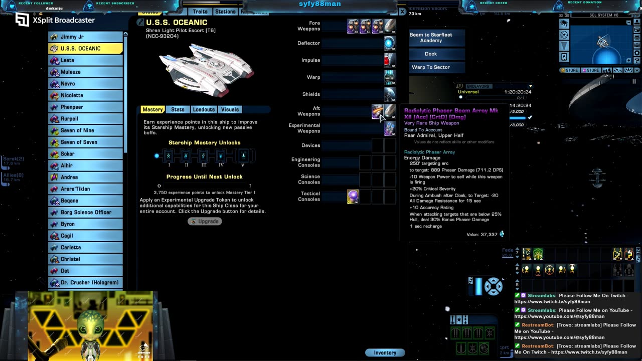 syfy88man Game Channel - STO - Shran Light Pilot Escort