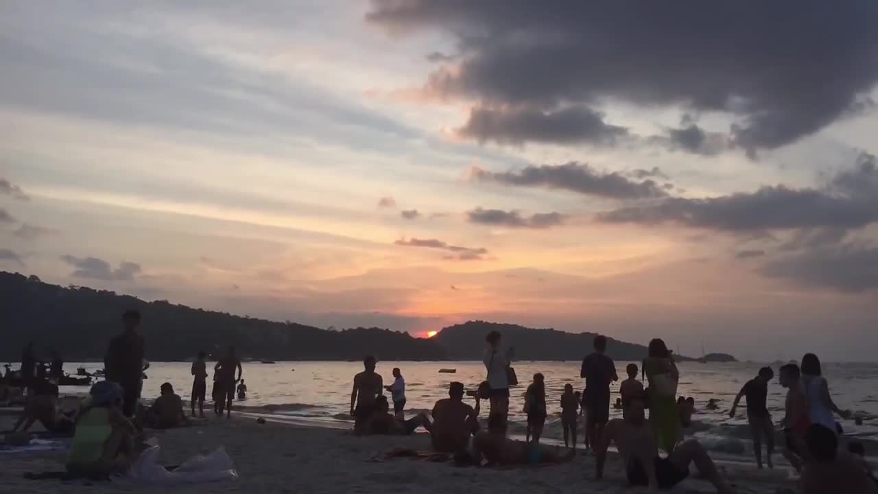 Sunset Patong beach, Phuket, Thailand. 01.01.2015