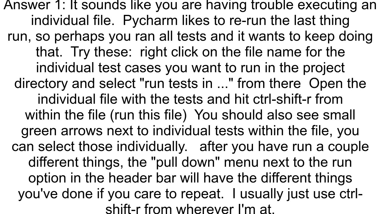 Pycharm How to run a single pytest instead of all