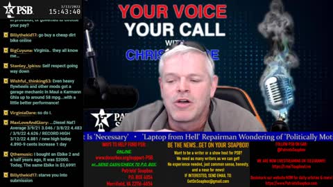 2022-03-13 14:00 EDT - Your Voice, Your Call: with Chris Moore