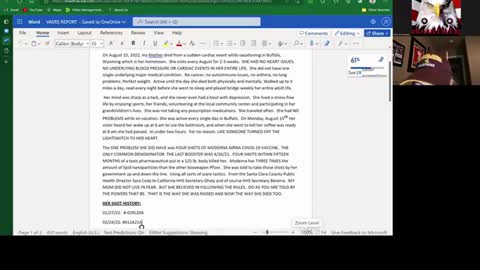 PREYINGHAWK REPORT #18: FILING MY MOTHER'S VAERS REPORT ON 9/7/22 (HAVE NEVER HEARD FROM CDC)