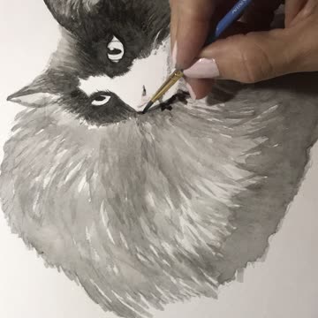 Watercolor Portrait of an awesome Cat