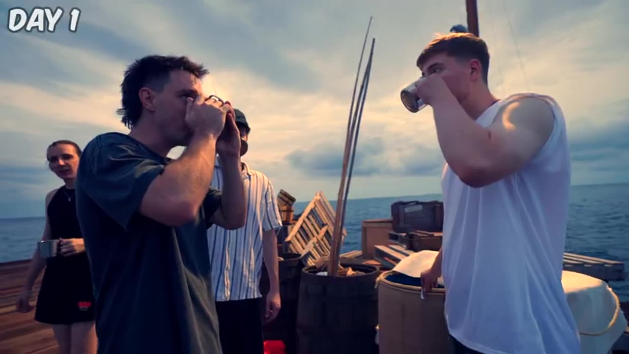 Mr Beast 7 days stay at sea sort clip