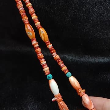 Natural turquoise and spiny oyster Simple atmosphere jewelry for Gift first choice 20231226-03-08