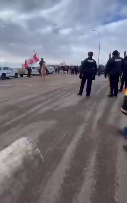 Coutts Alberta, Horse back Hand shake
