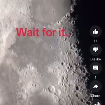 Plane’s shadow goes across the close by moon.