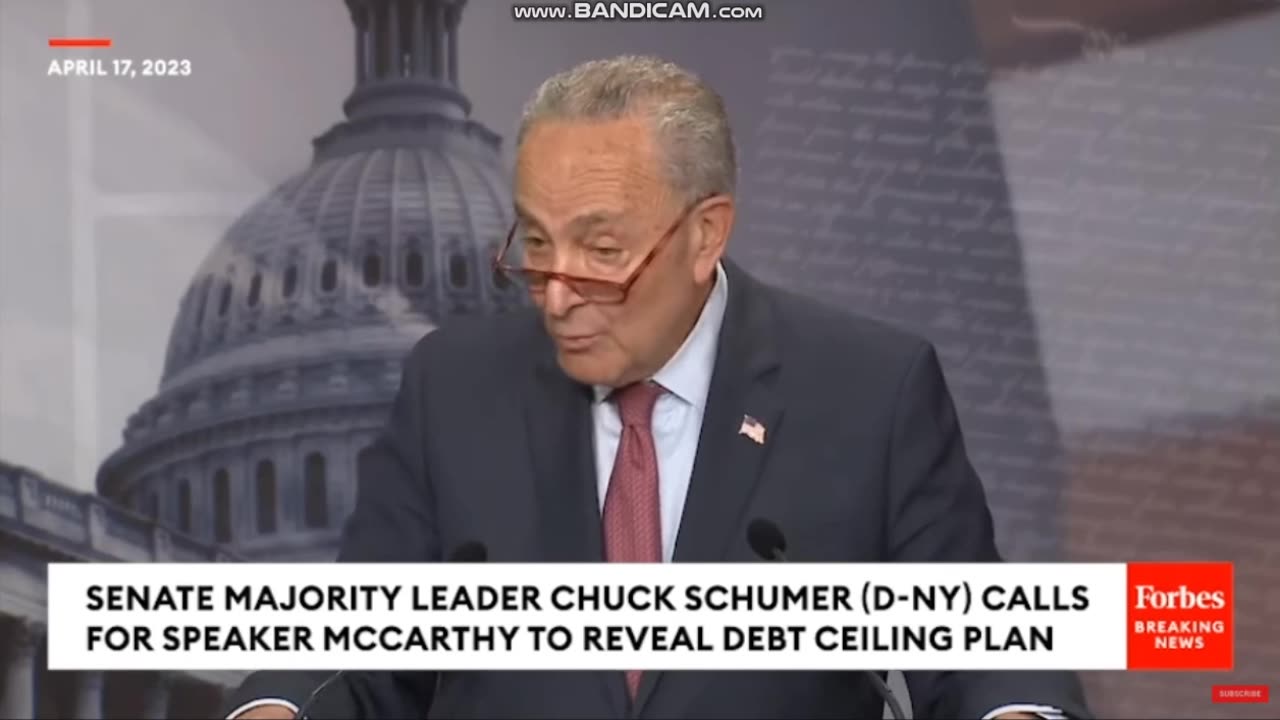 JUST IN: Schumer Demands Speaker McCarthy To Unveil Debt Ceiling Plan As Default Nears