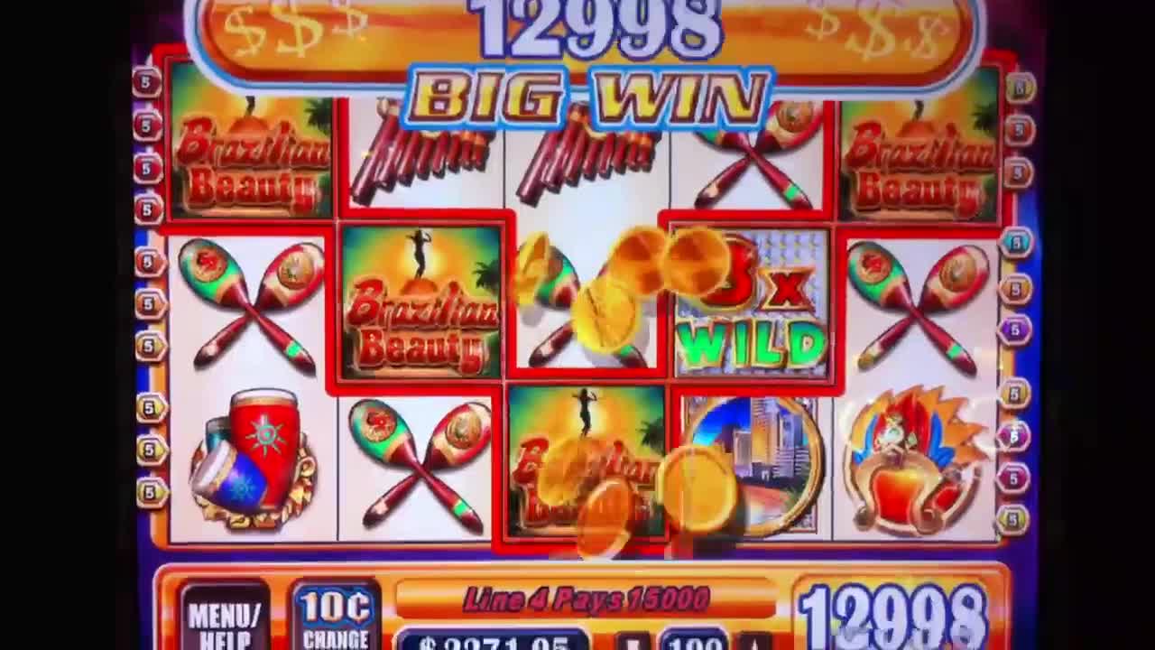 BIG WIN on Brazilian Beauty - great jackpot music also!