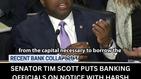 Tim Scott with Straight Talk to Banking Officials!