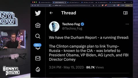 THE BENNY SHOW DURHAM FINALLY DROPS OBAMA HILLARY BIDEN ALL IMPLICATED TRUMP INNOCENT