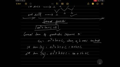 Quadratic sequence || Method of finding general term