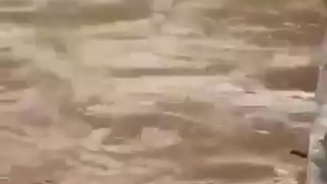 Flood in Germany - Shot from a bridge, images show the strength of the streams.