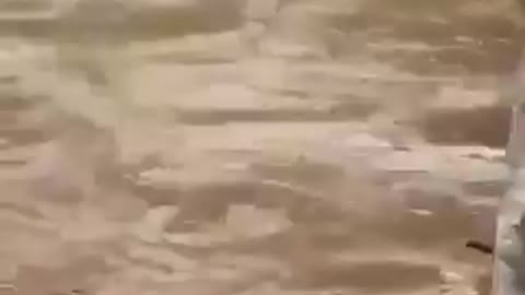 Flood in Germany - Shot from a bridge, images show the strength of the streams.