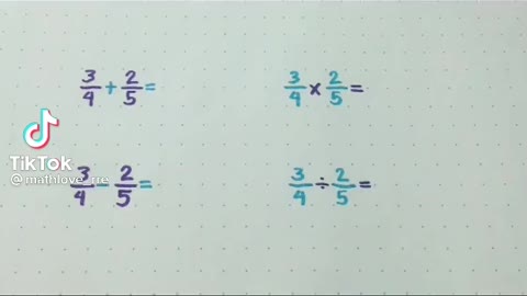Operations on fractions math review