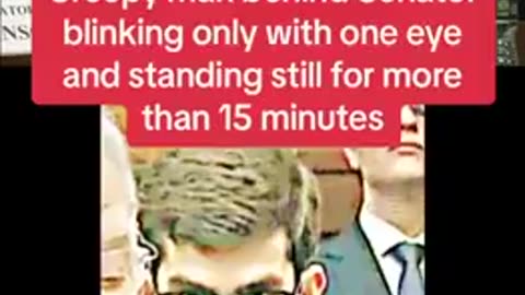 CREEPY!! Guy behind Senator Grassley does not take his EYES off of him👀 for 15 minutes and seldomly blinks with his RIGHT EYE only. WEIRD!