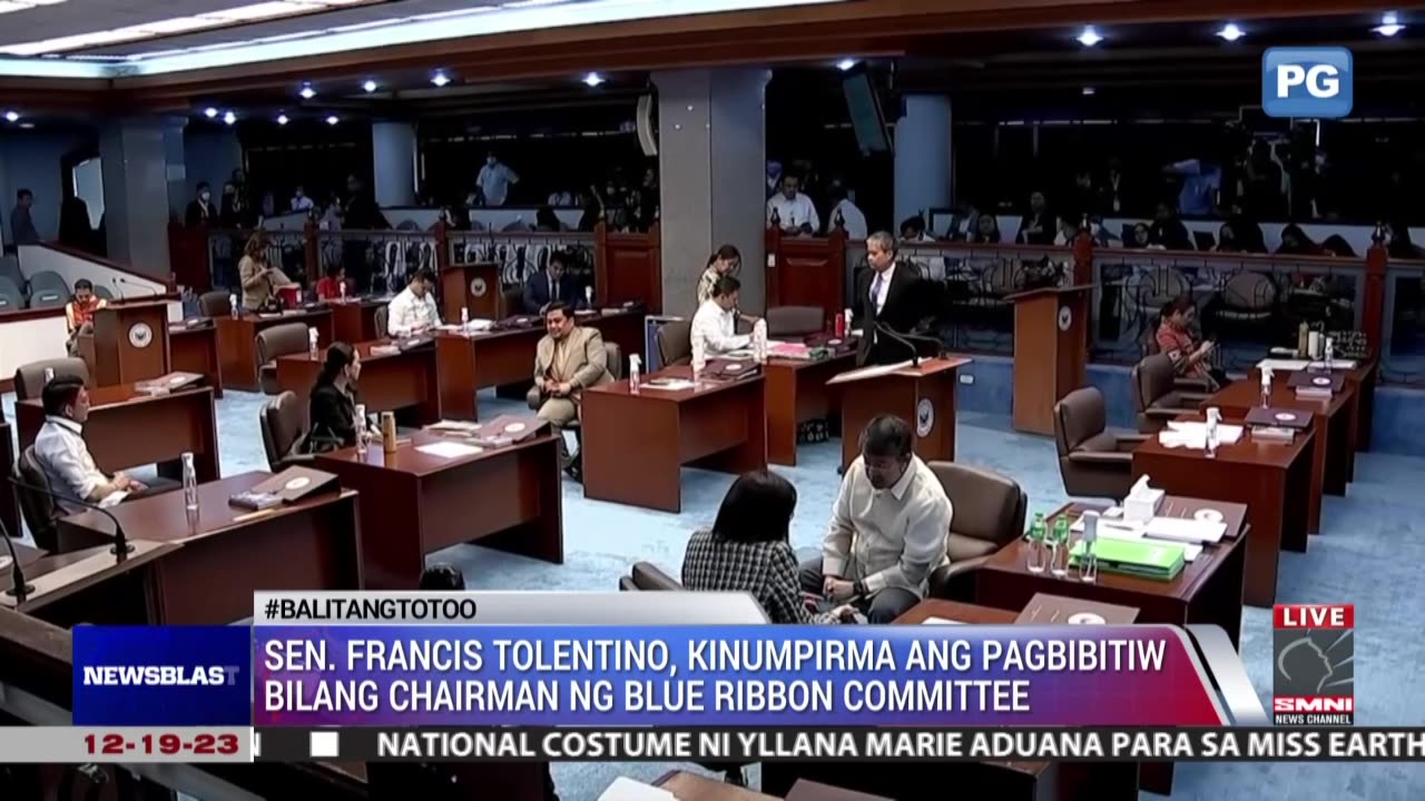 Sen. Francis Tolentino, kinumpirma ang pagbibitiw bilang chairman ng Blue Ribbon Committee