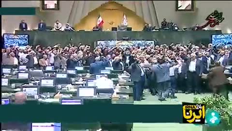 Iranian MPs chant "Death to America" in parliament.