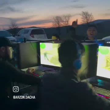 Some Counter-Strike players held a LAN outside with an incredible view
