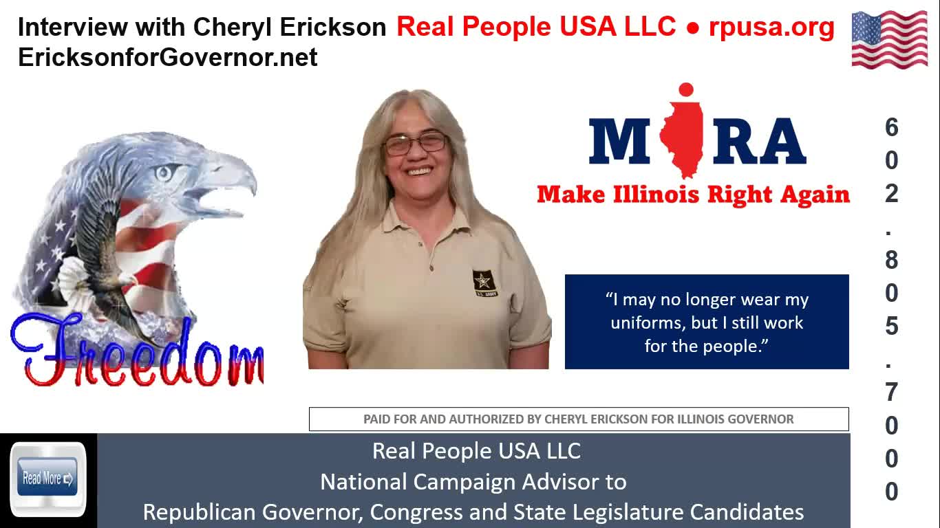 Interview with Cheryl Erickson-Republican Candidate for Illinois Governor