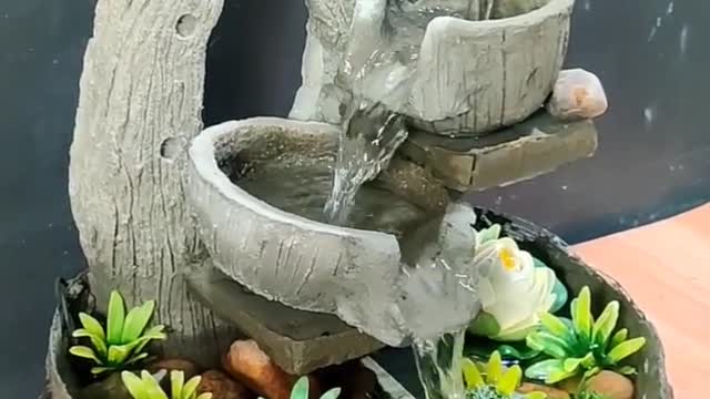 Beautiful garden waterfall fountain