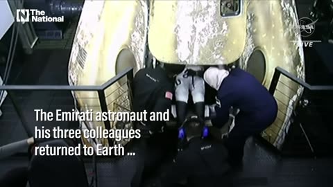 Moment UAE Astronaut Mr, Sultan Al Neyadi Emerges from Dragon Capsule