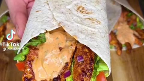 Spicy chicken wrap high protein