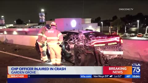 CHP officer injured in crash