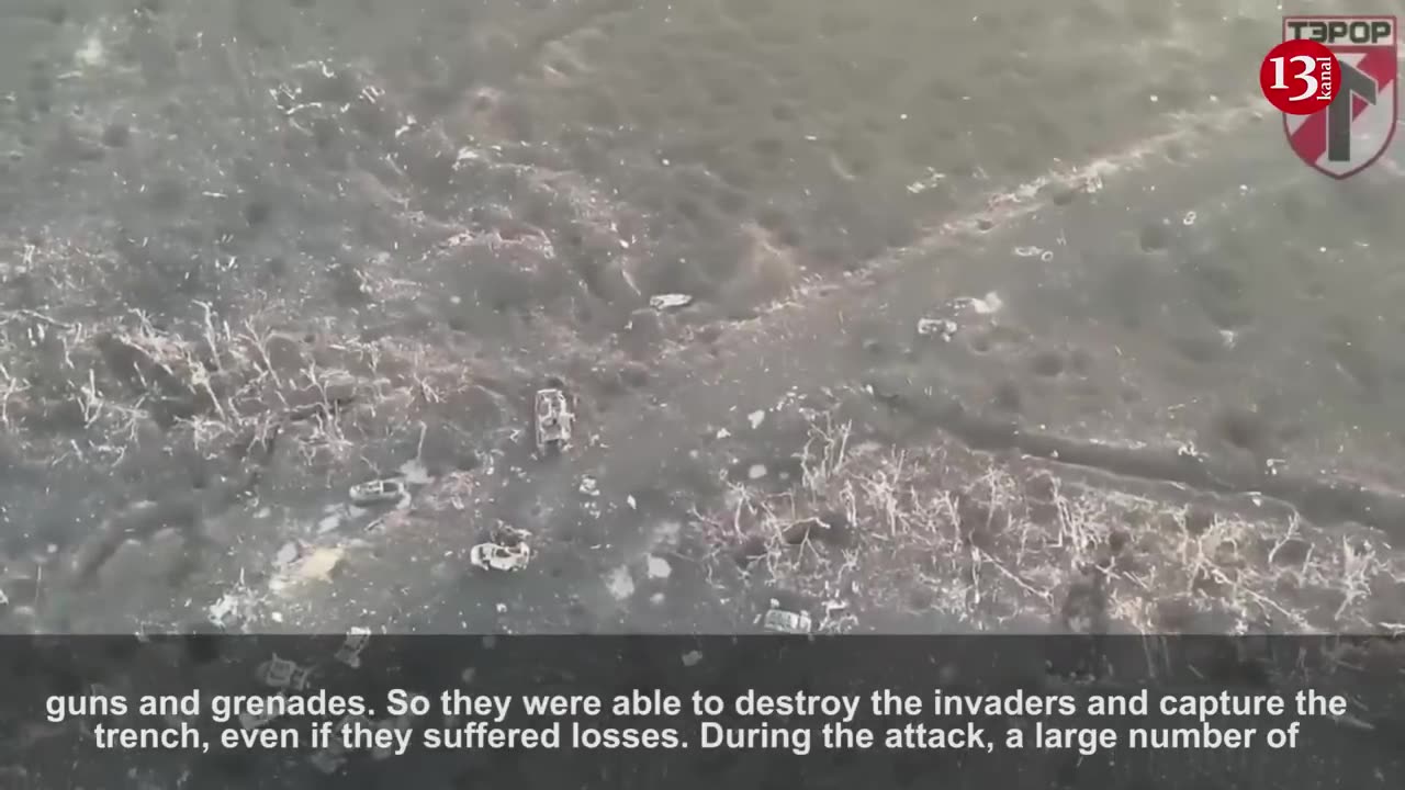 Ukrainian army’s attack with infantry and drones on gathering point of Russian soldiers, equipment