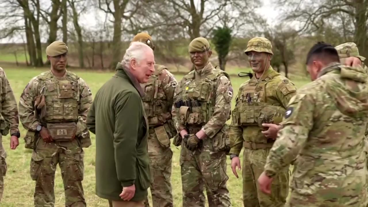 King Charles meets Ukrainian troops in the UK