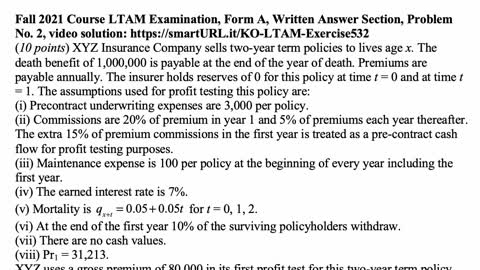 Exam LTAM exercise for April 23, 2022