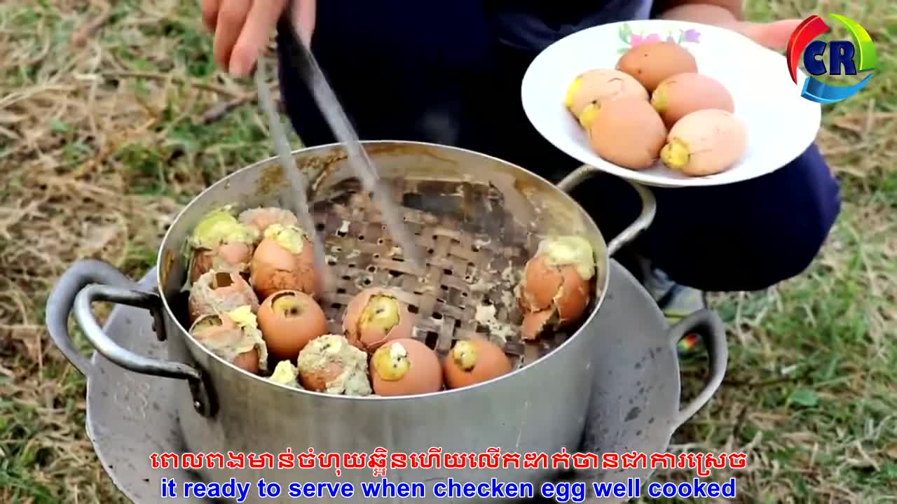 Steam Chicken Eggs with Garlic Pickle - Khmer Food - Asian Food - Asian recipes - Cambodian recipes